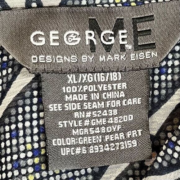 George Me By Mark Eisen Plaid Ruffle Button Down Blouse XL - Picture 11 of 12